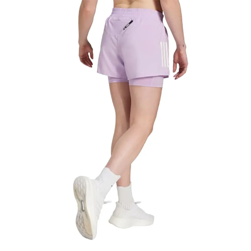 Adidas Women's Own the Run Climacool 2in1 Shorts Purple-2