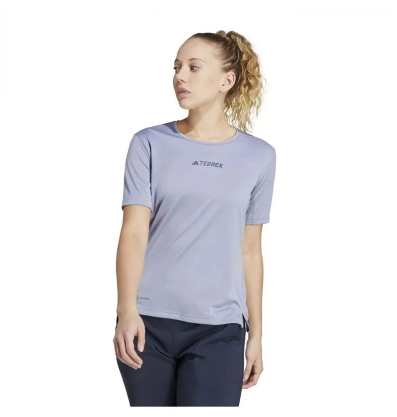 Adidas Women's Terrex Multi Tee Silver/Purple-1