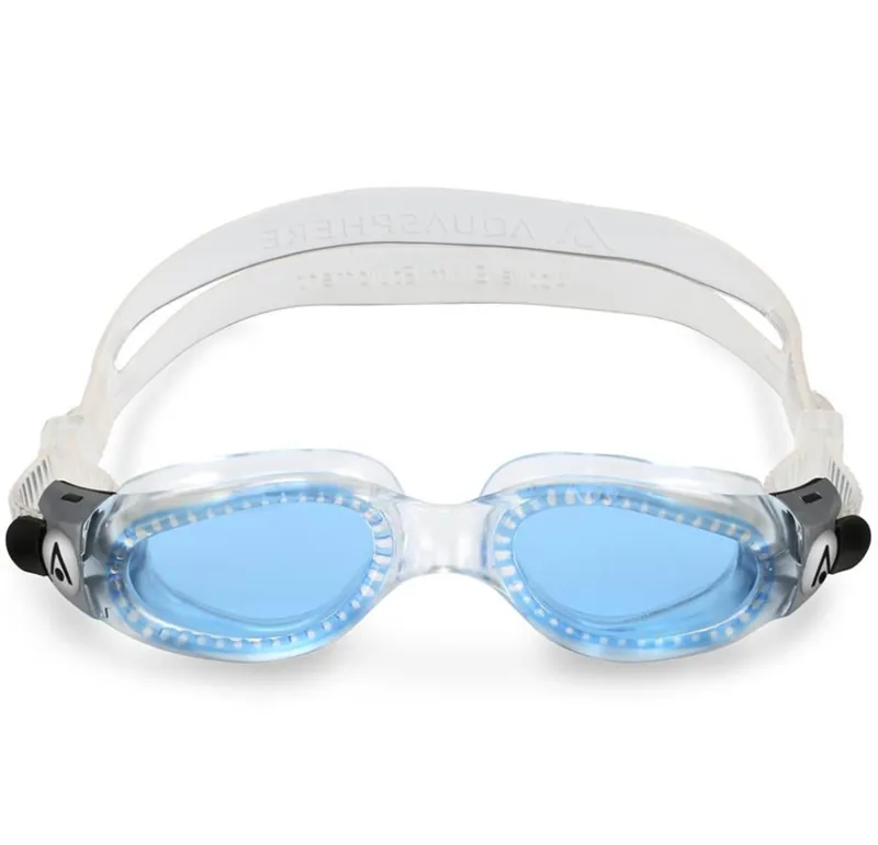 Aqua Sphere Kaiman Compact Swimming Goggles Blue Lens Transparent Grey