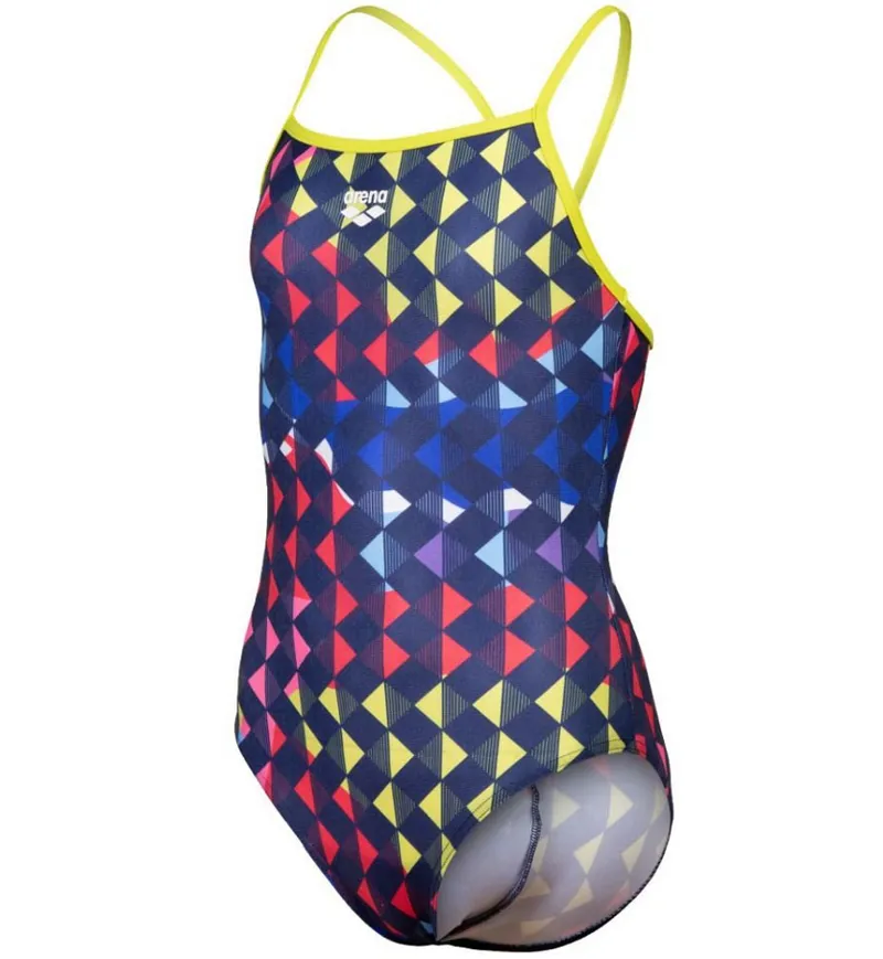 Arena Girls Carnival Lightdrop Back Swimsuit Green/Multi