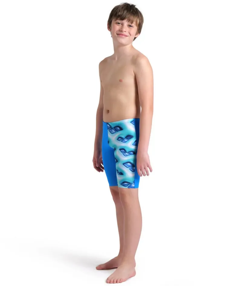 Arena Boys Logo Graphic Swim Jammer Blue River/Water-3
