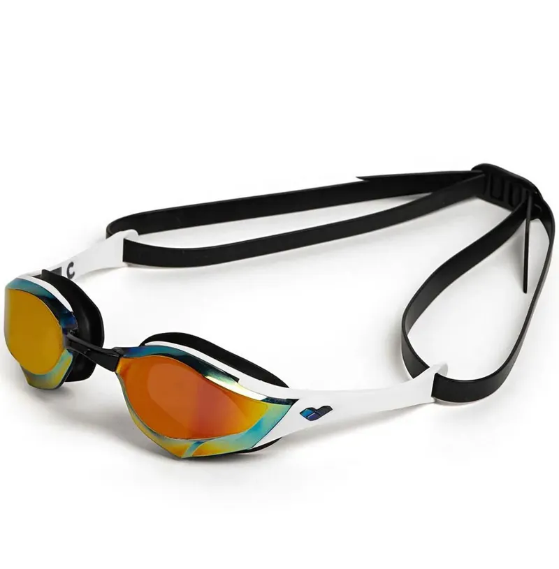 Arena Cobra Edge Swipe Mirror Goggles Gold/White/Black