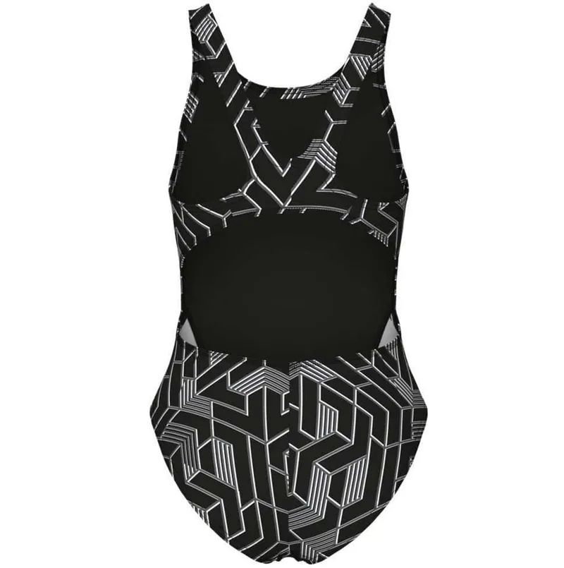 Arena Girls Escape Swim Tech Back Swimsuit Team Black-3