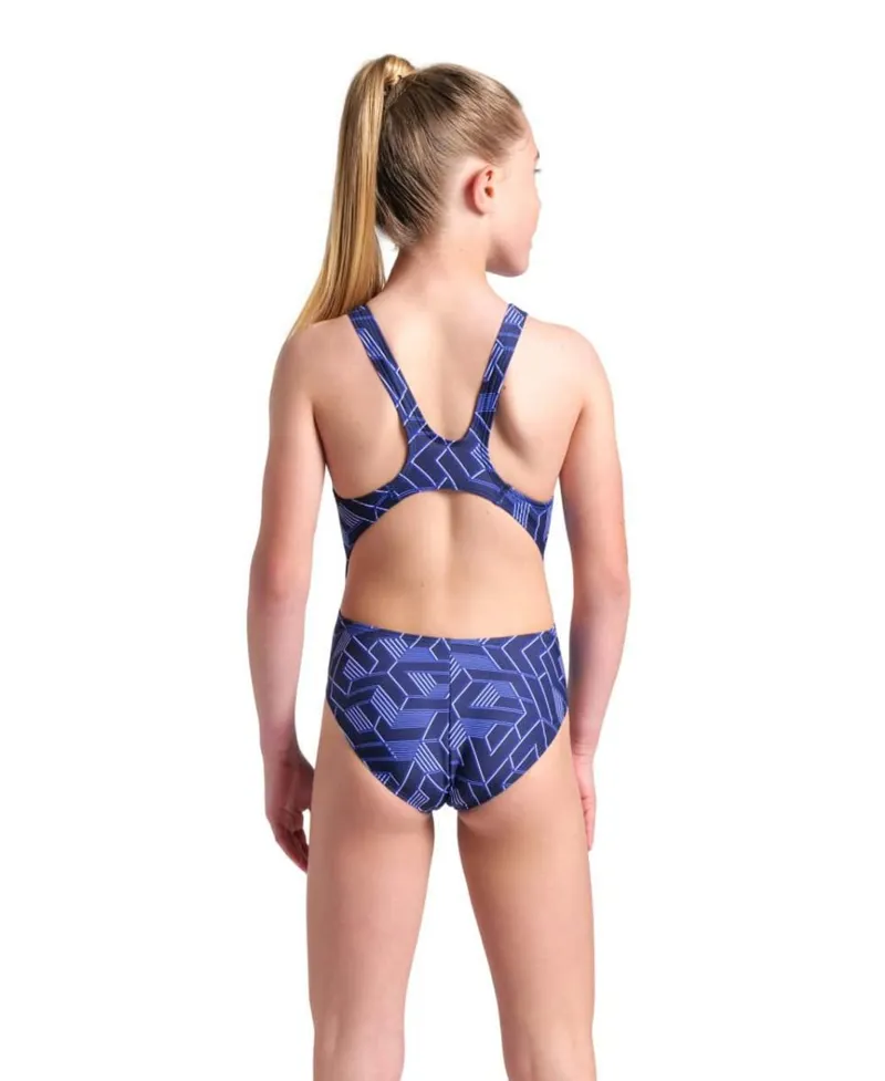 Arena Girls Escape Swim Tech Back Swimsuit Team Navy-5