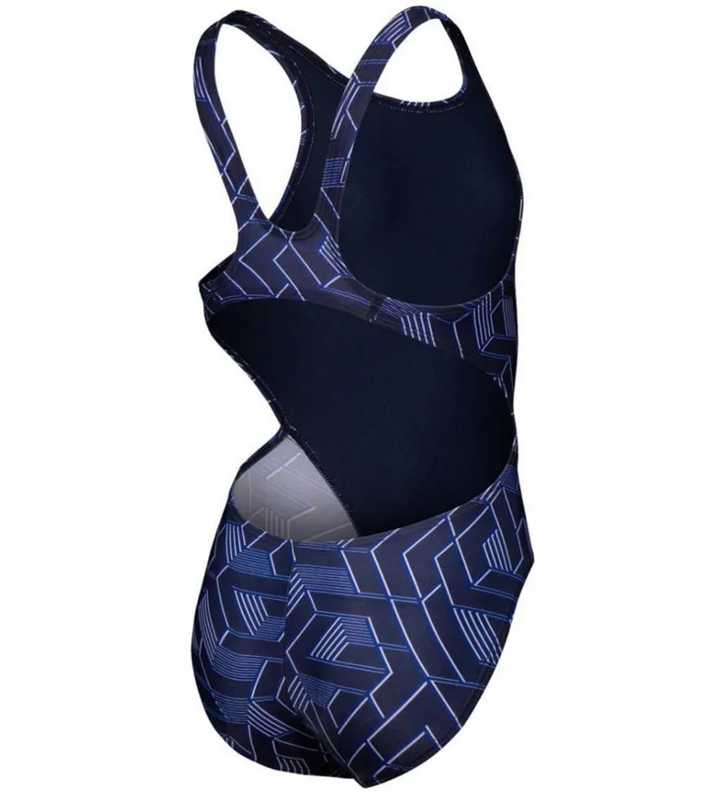 Arena Girls Escape Swim Tech Back Swimsuit Team Navy-3