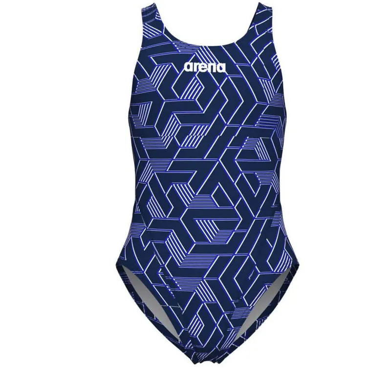 Arena Girls Escape Swim Tech Back Swimsuit Team Navy