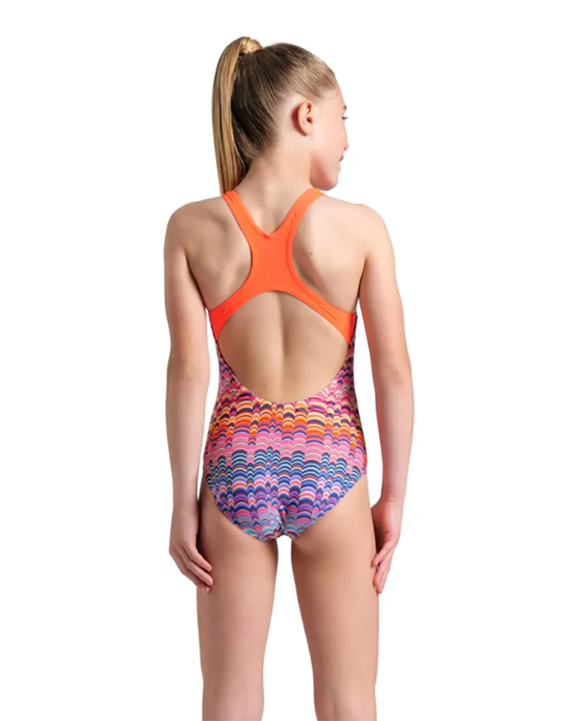 Arena Girls Ondulation Pro Back Swimsuit Violet/Coral-2