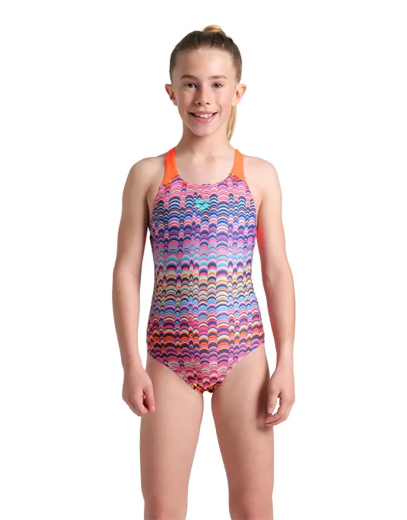 Arena Girls Ondulation Pro Back Swimsuit Violet/Coral-1