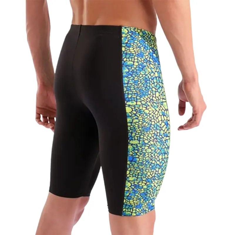 Arena Men's Snakeskin Swim Jammer Black/Green-4