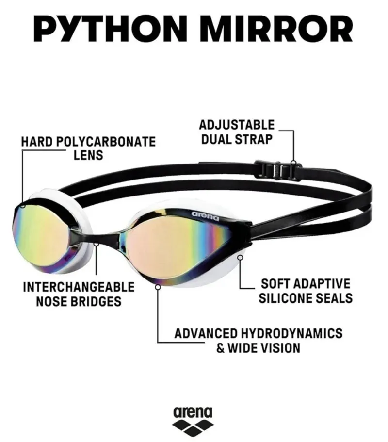 Arena Python Mirror Goggles Copper/White