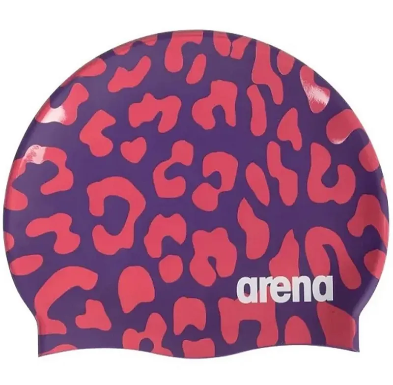 Arena Silicone Cap Print 2 Violet/Geranium