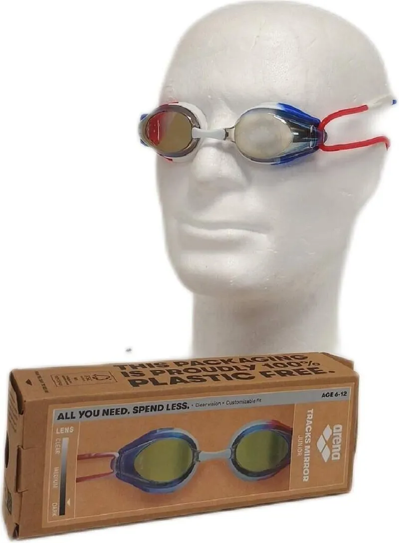 Arena Tracks Junior Mirror Goggles Gold/Blue/Red-5