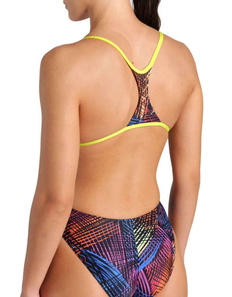 Arena Women's Energy Booster Back Swimsuit Green/Black Multi-5