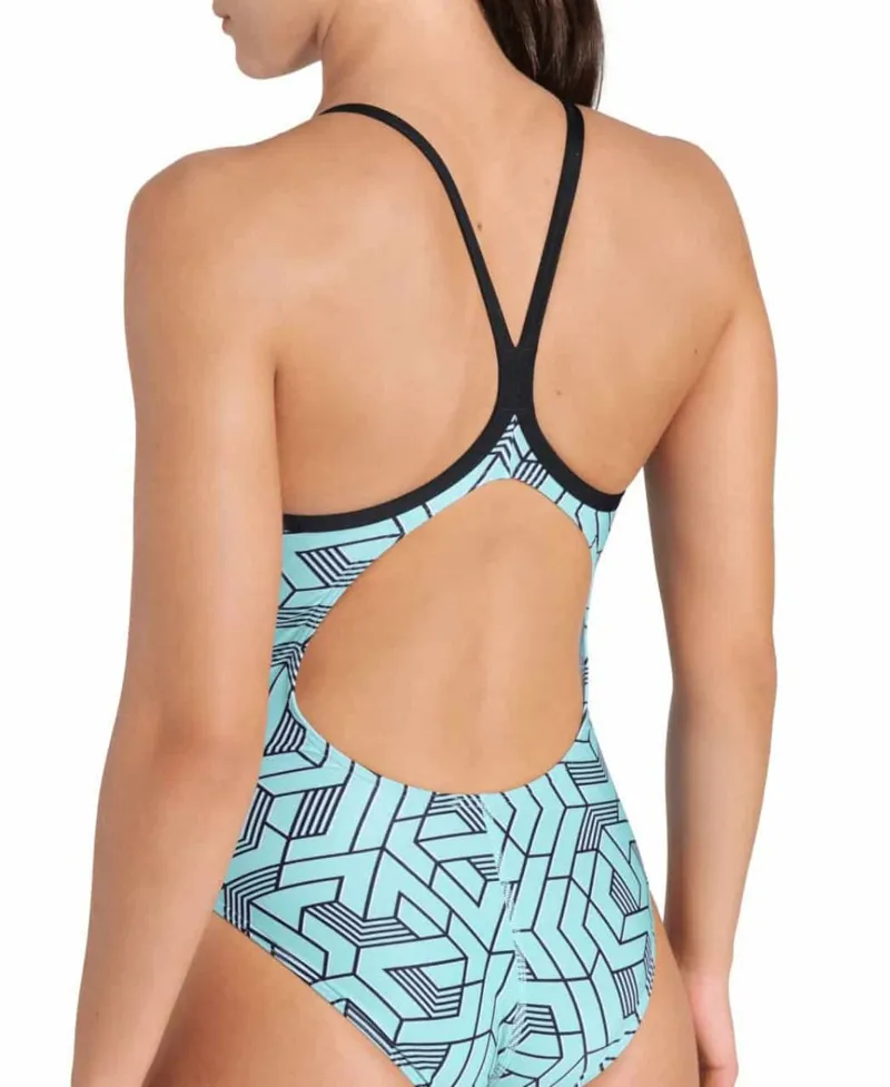 Arena Women's Escape Lightdrop Back Swimsuit Black/Water Blue/Multi-8