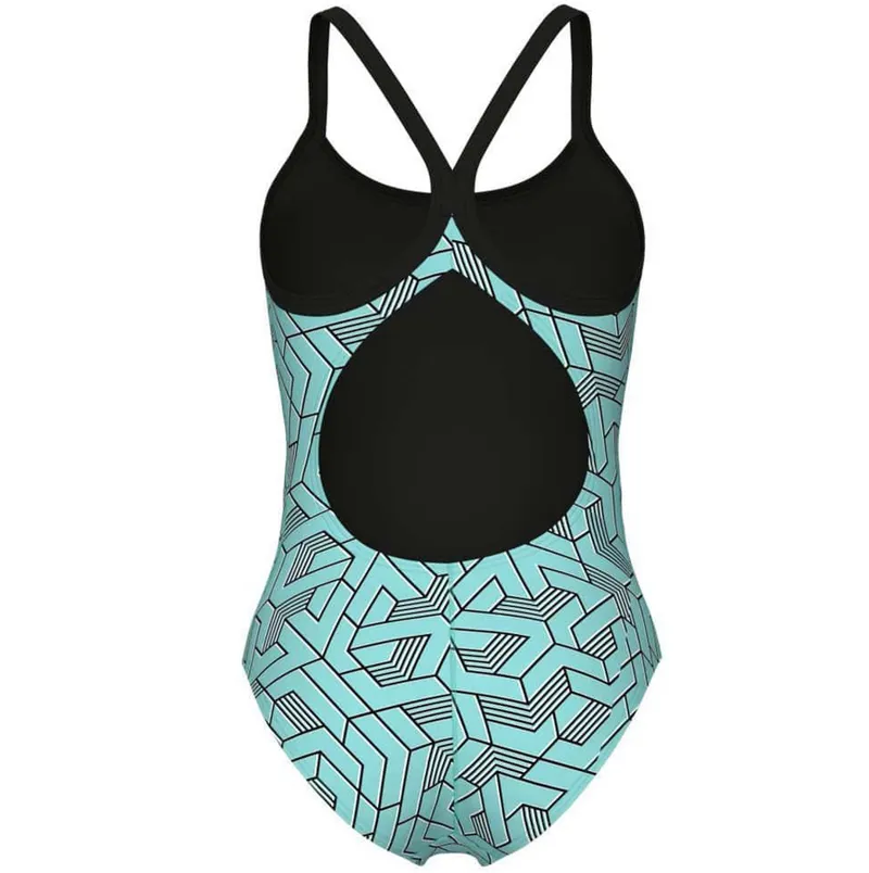 Arena Women's Escape Lightdrop Back Swimsuit Black/Water Blue/Multi-3