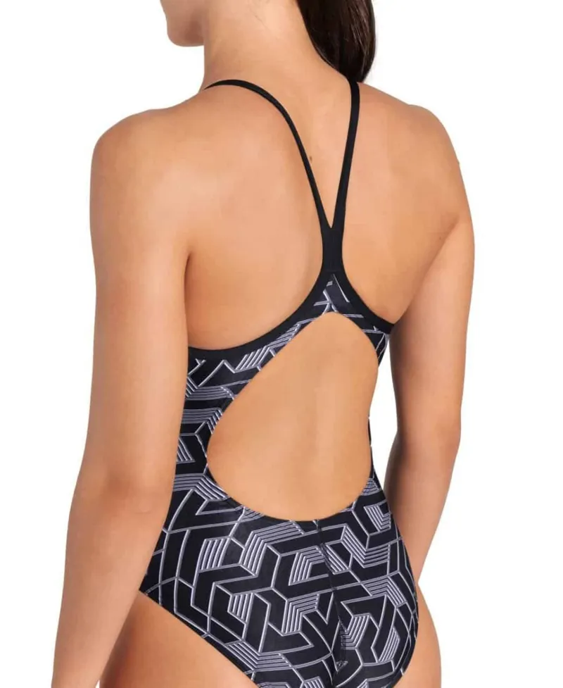 Arena Women's Escape Swimsuit Lightdrop Back Swimsuit Black/Team Black-8