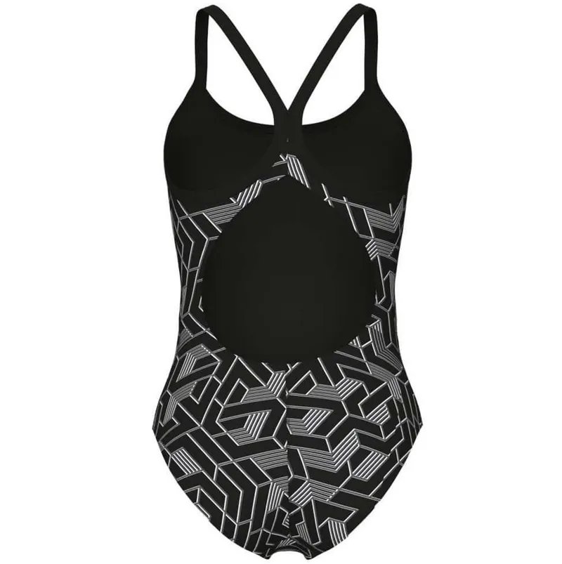 Arena Women's Escape Swimsuit Lightdrop Back Swimsuit Black/Team Black-3