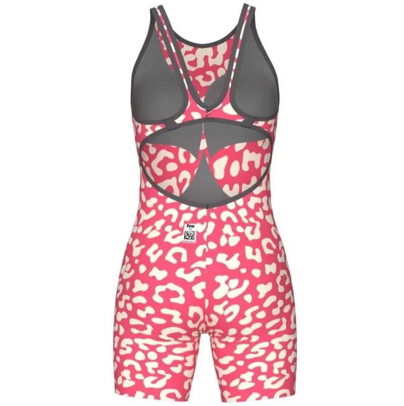 Arena Women's Powerskin CARBON-AIR2 Open Back LE Leopard Skin Geranium-3