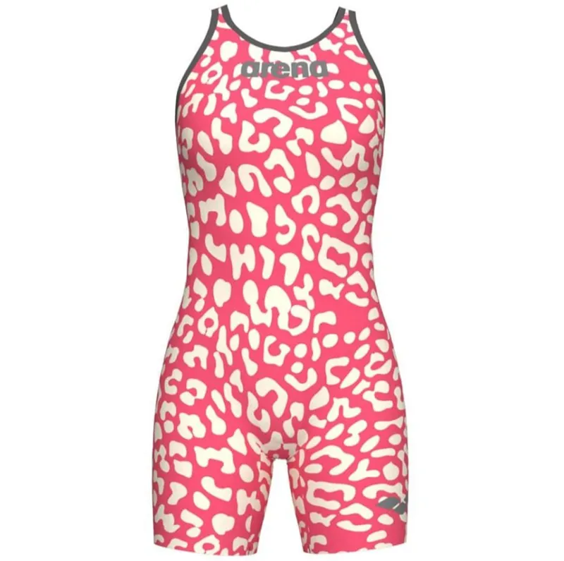 Arena Women's Powerskin CARBON-AIR2 Open Back LE Leopard Skin Geranium-2