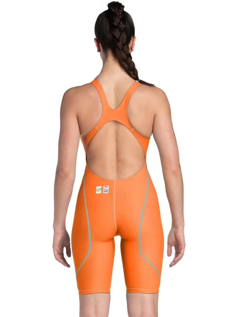 Arena Women's Powerskin ST Next Open Back Limited Edition Orange Teal-1