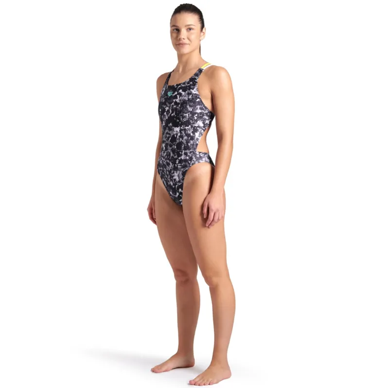 Arena Women's Rockin Tech Multi Back One Piece Swimsuit Multi Black/Water/Soft Green-6