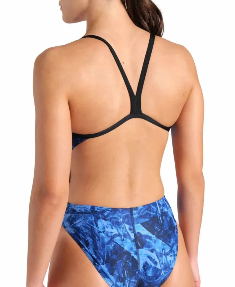 Arena Women's Team Crackle Lightdrop Back Swimsuit Black/Team Royal-8