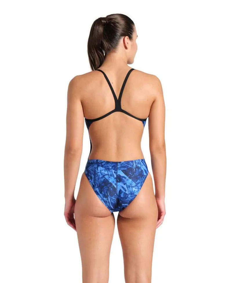 Arena Women's Team Crackle Lightdrop Back Swimsuit Black/Team Royal-6
