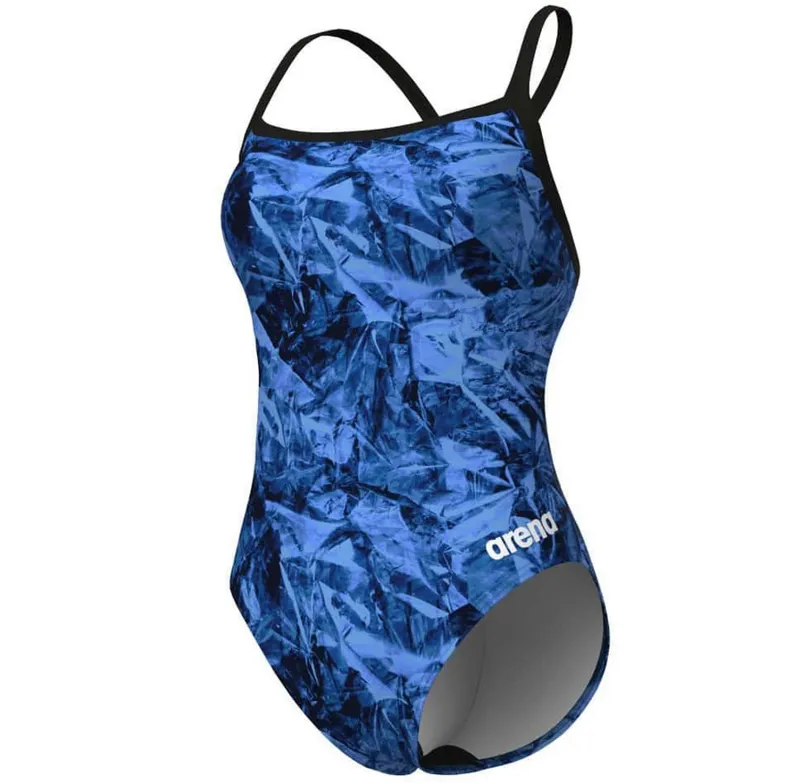 Arena Women's Team Crackle Lightdrop Back Swimsuit Black/Team Royal-3