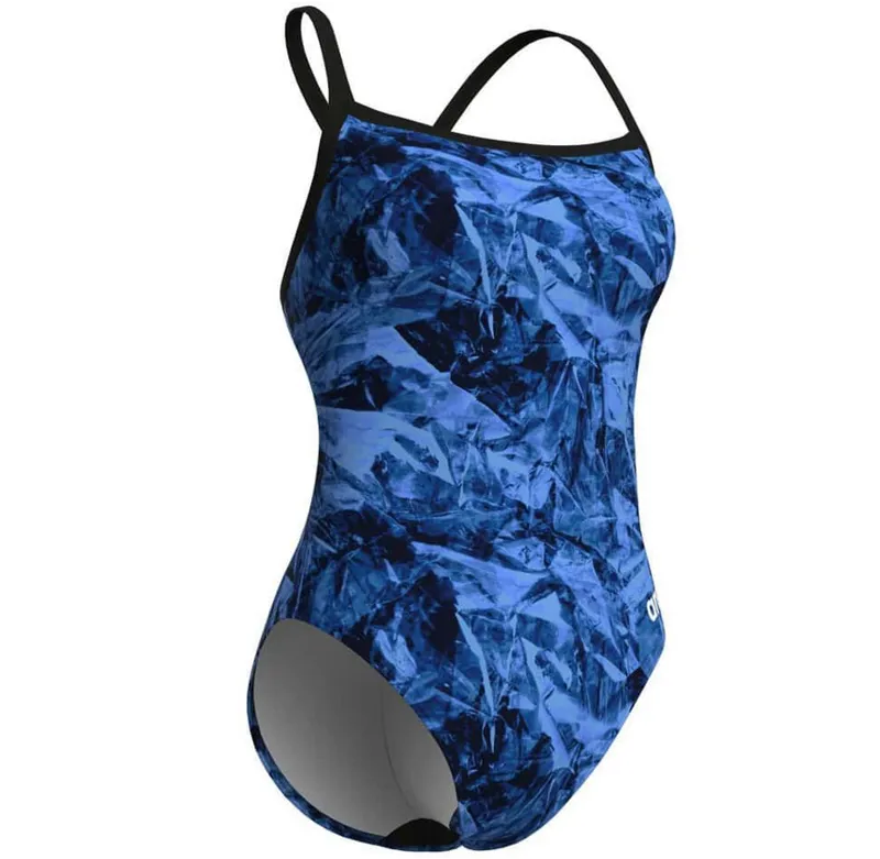 Arena Women's Team Crackle Lightdrop Back Swimsuit Black/Team Royal-2