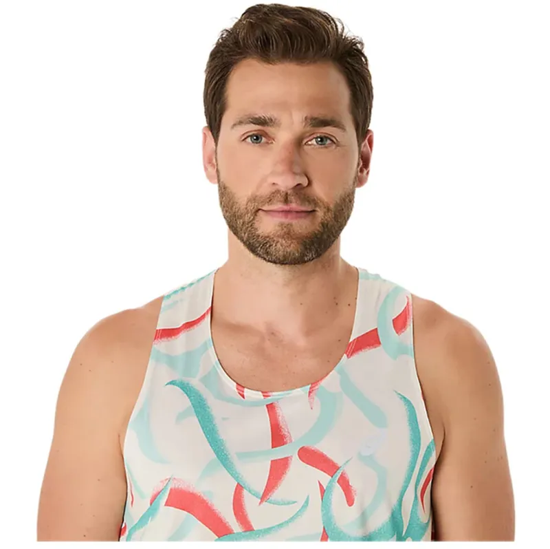Asics Men's Road All Over Print Singlet Birch-4