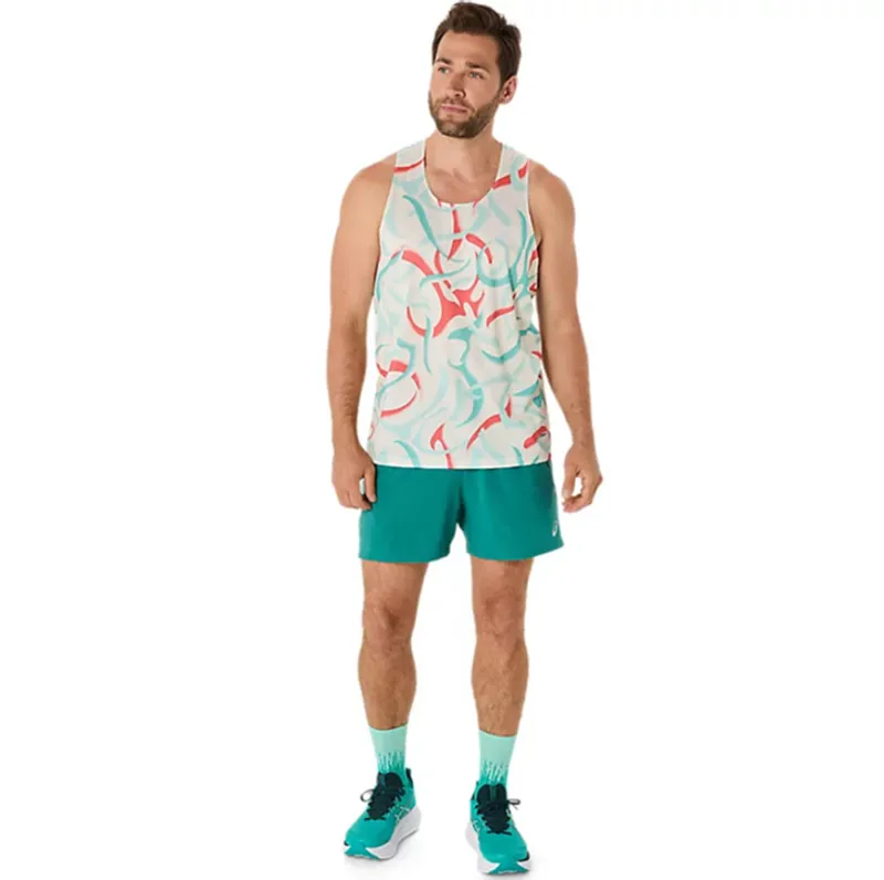 Asics Men's Road All Over Print Singlet Birch-3