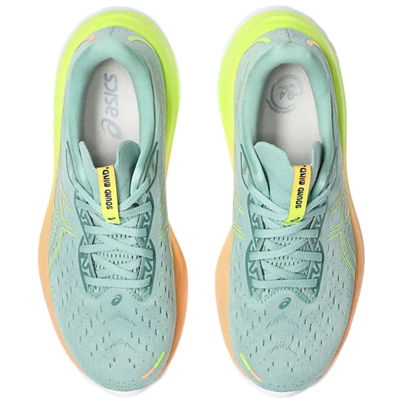 Asics Women's GEL-Cumulus 26 Paris Light Celadon/Safety Yellow-5
