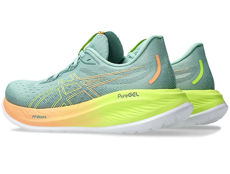 Asics Women's GEL-Cumulus 26 Paris Light Celadon/Safety Yellow-3