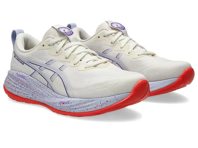 Asics Women's GEL-Cumulus 27 Tokyo Cream/Edo Purple-2