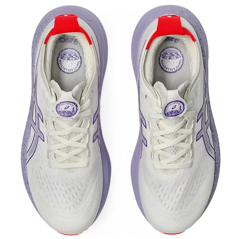 Asics Women's GEL-Nimbus 27 Tokyo Cream/Edo Purple-5