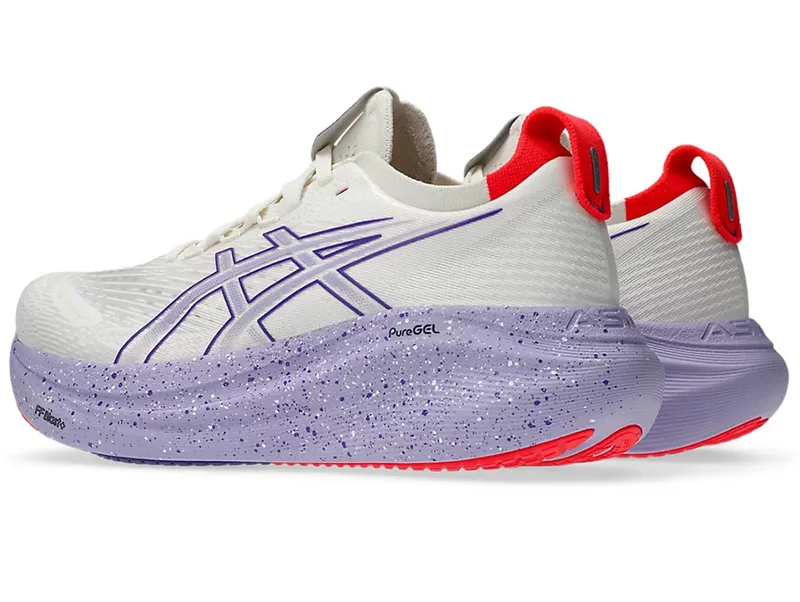 Asics Women's GEL-Nimbus 27 Tokyo Cream/Edo Purple-3