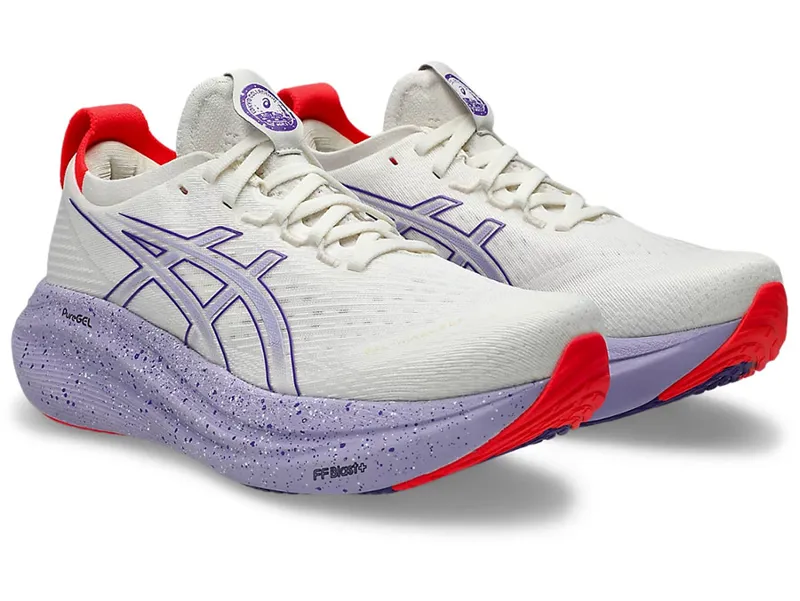 Asics Women's GEL-Nimbus 27 Tokyo Cream/Edo Purple-2