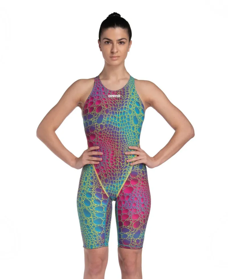 Arena: Limited Edition Womens Powerskin ST Next Caimano Open Back  - Aurora