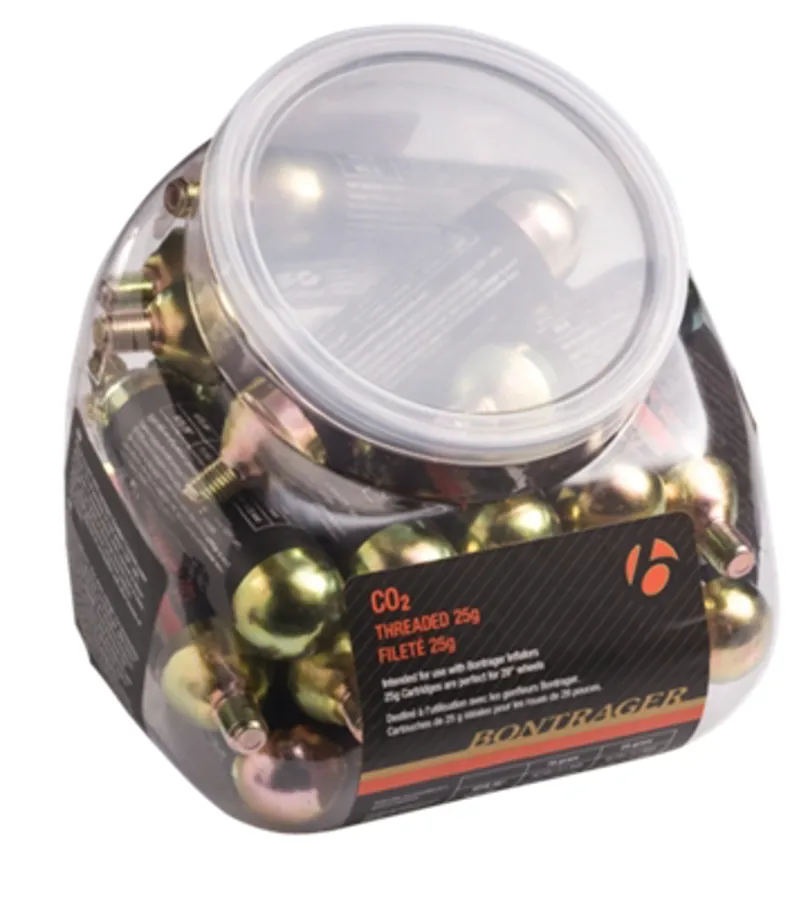 Bontrager: Cartridge Co2 Threaded Size in 25g/20Pcs - Black 