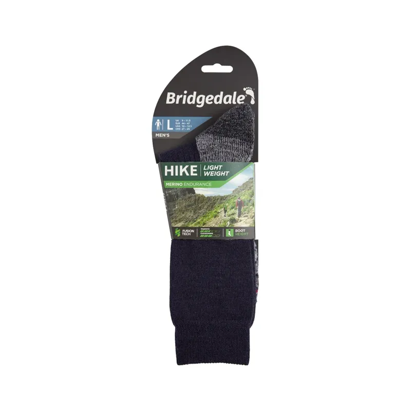 Bridgedale Men's Hike Lightweight Merino Performance Boot Original Socks Navy/Grey-3
