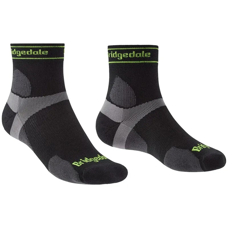 Bridgedale Men's Trail Run Lightweight T2 Merino Sport 3/4 Crew Socks Shade Black