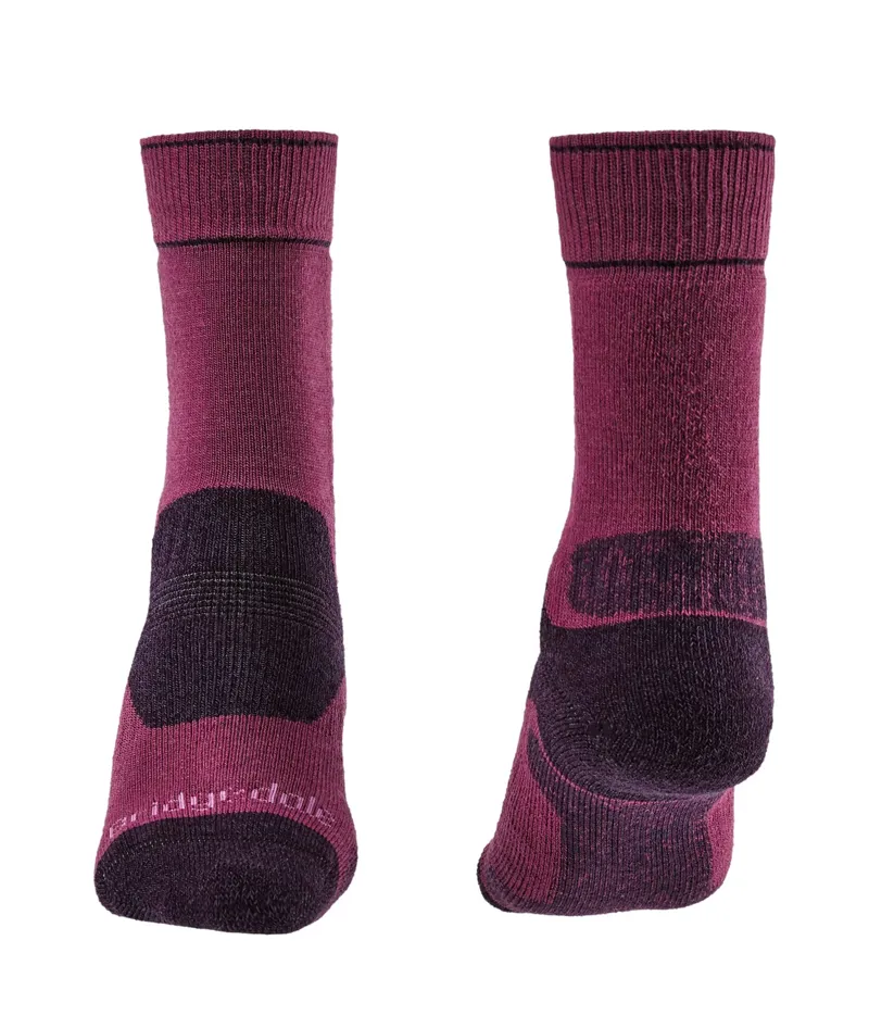 Bridgedale Women's Hike Midweight Merino Performance Boot Socks Original Shade Berry/Plum-1