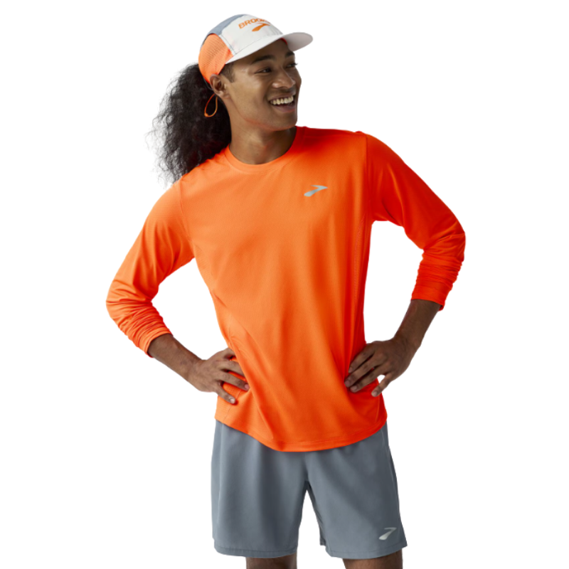 Brooks Men's Atmosphere Long Sleeve 3.0 Shocking Orange