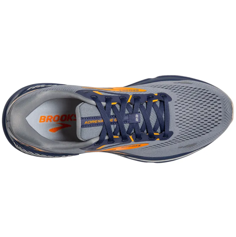 Brooks Men's Adrenaline GTS 23 Grey/Crown Blue/Orange-5