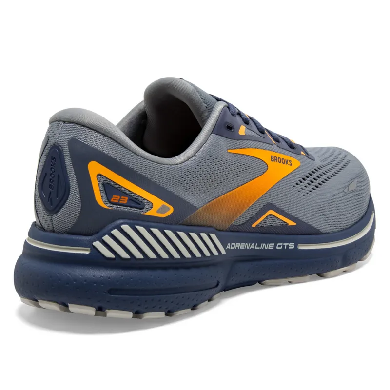 Brooks Men's Adrenaline GTS 23 Grey/Crown Blue/Orange-4