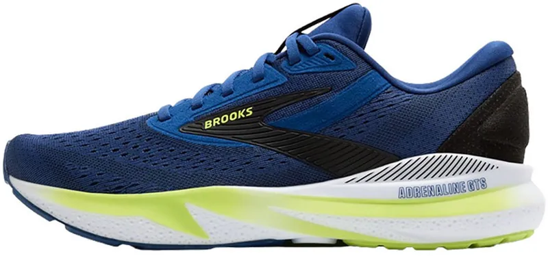 Brooks Men's Adrenaline GTS 24 Navy Peony/Black/Acid Lime-1