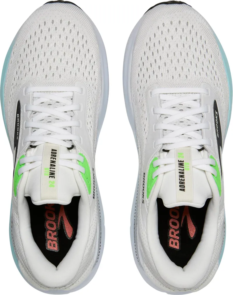 Brooks Men's Adrenaline GTS 24 White/Gecko/Atomizer-5