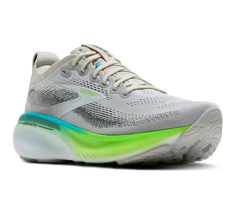 Brooks Men's Adrenaline GTS 25 Oyster/Green Gecko/Blue-2