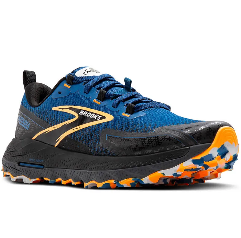 Brooks Men's Cascadia 18 Blue Sapphire/Black/Orange-2