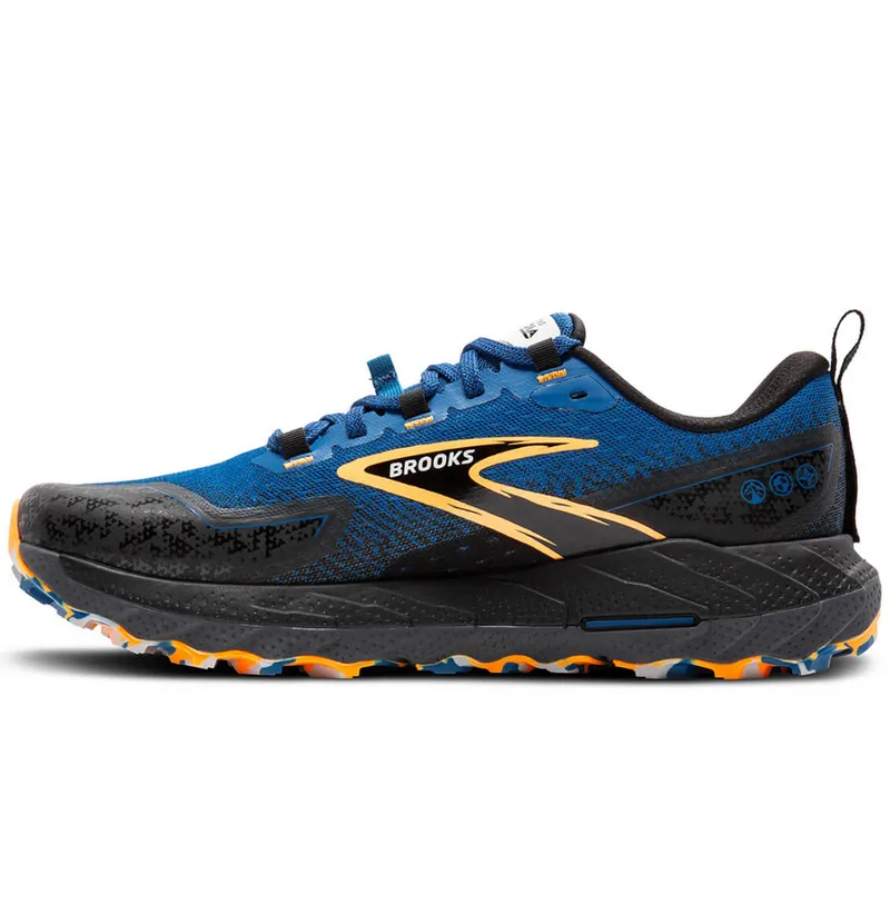 Brooks Men's Cascadia 18 Blue Sapphire/Black/Orange-1